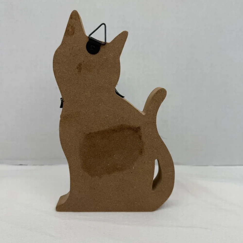 Rustic Wooden Cat Shelf Sitter Wall Plaque All You Need Is Love and a Cat White
